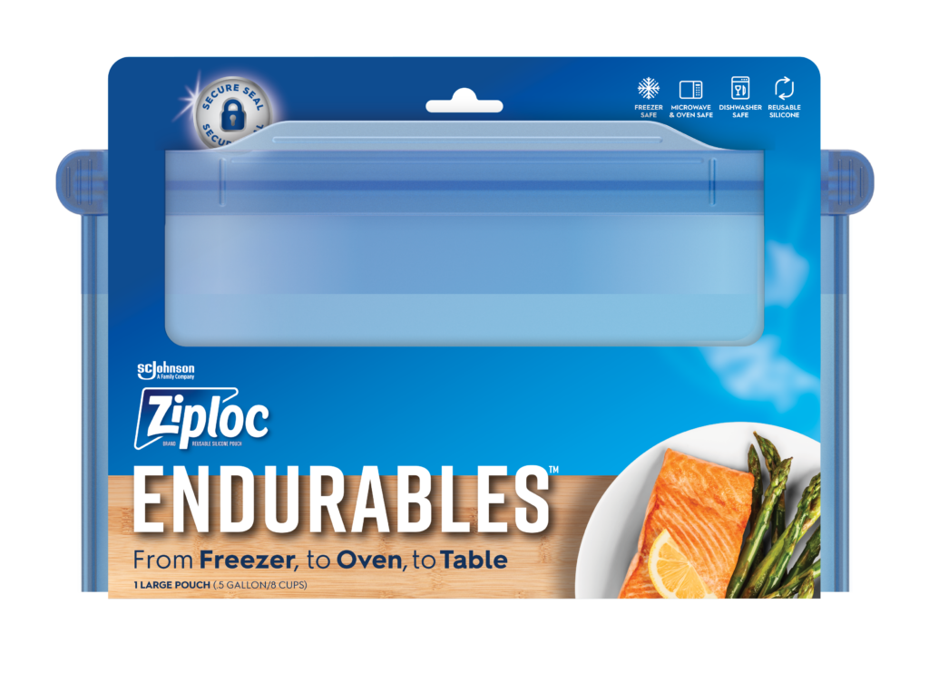 Ziploc Endurables Large Pouch, 8 Cups, Reusable Silicone Bags and Food  Storage Meal Prep Containers for Freezer, Oven, and Microwave, Dishwasher  Safe